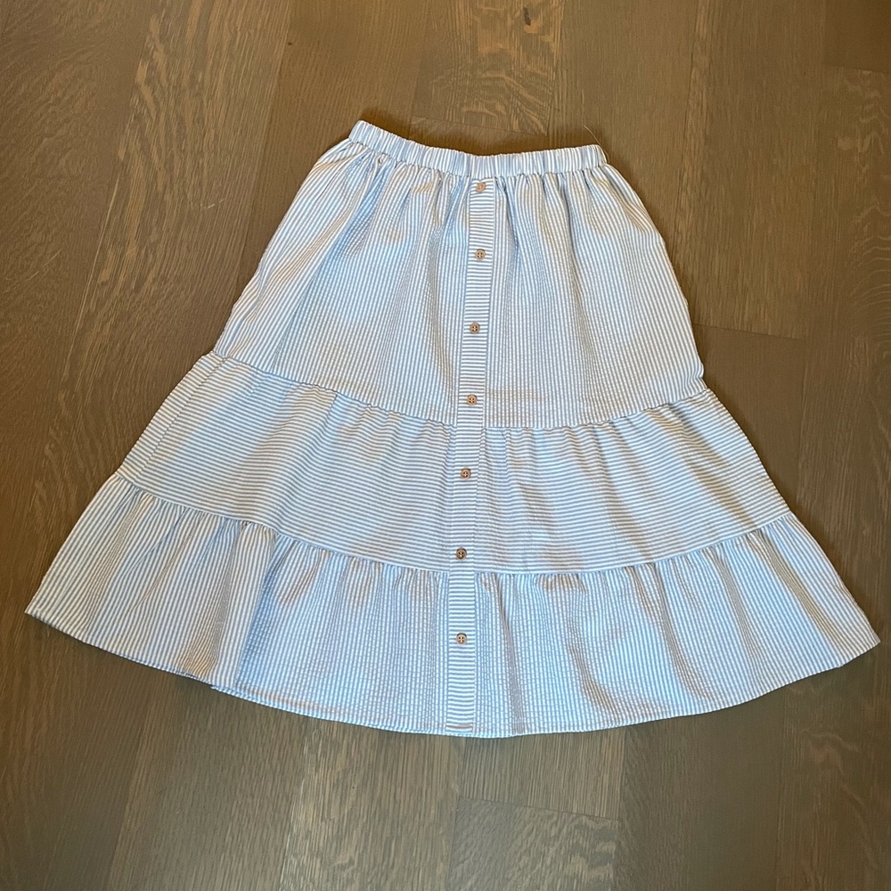 Petit Clair Seersucker Pinstripe skirt 16Y